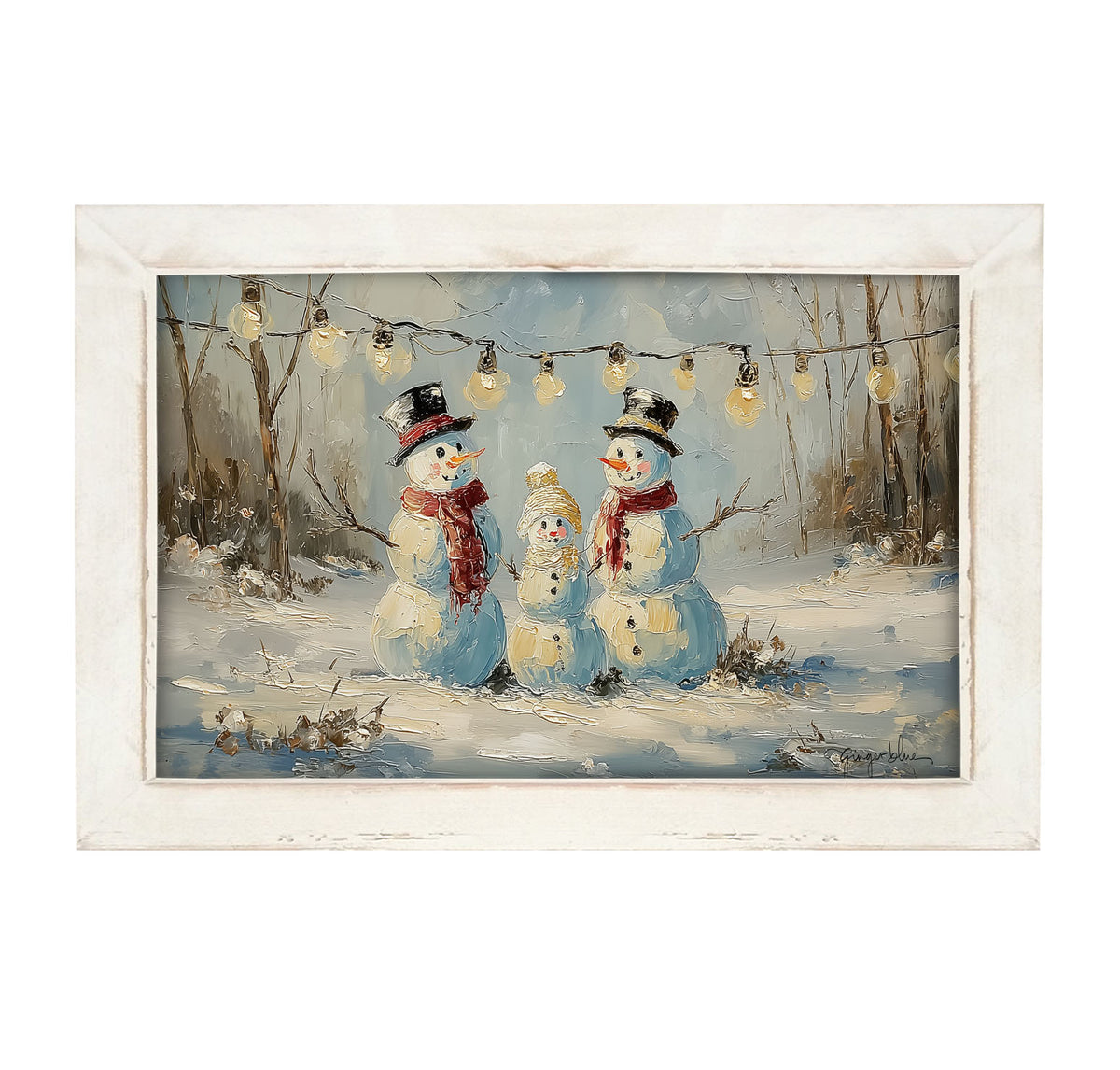 Three Snowmen - Framed Art