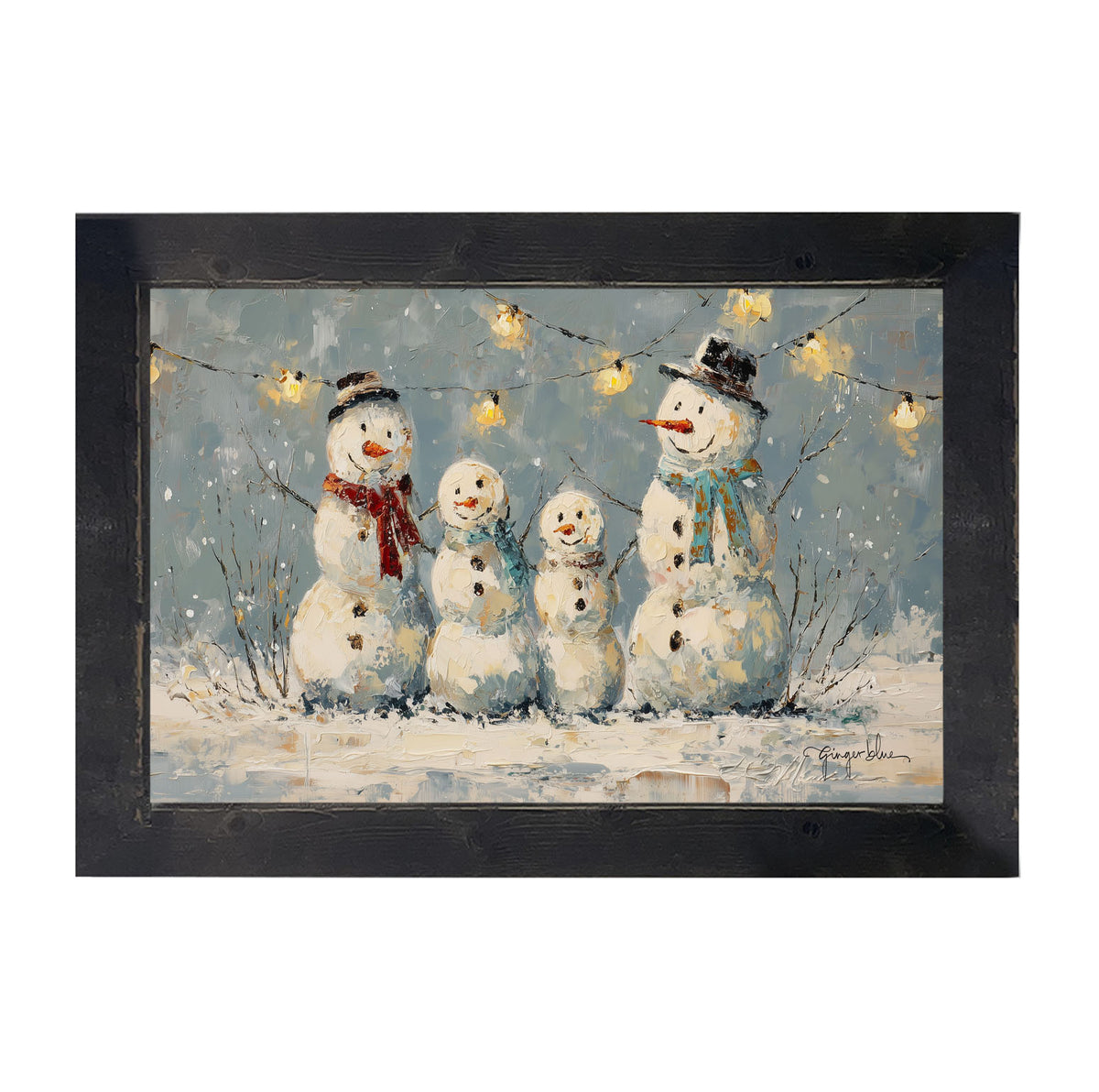 Four Snowmen - Framed Art
