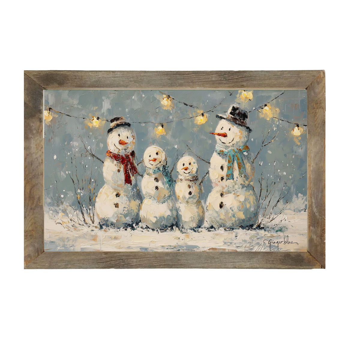 Four Snowmen - Framed Art