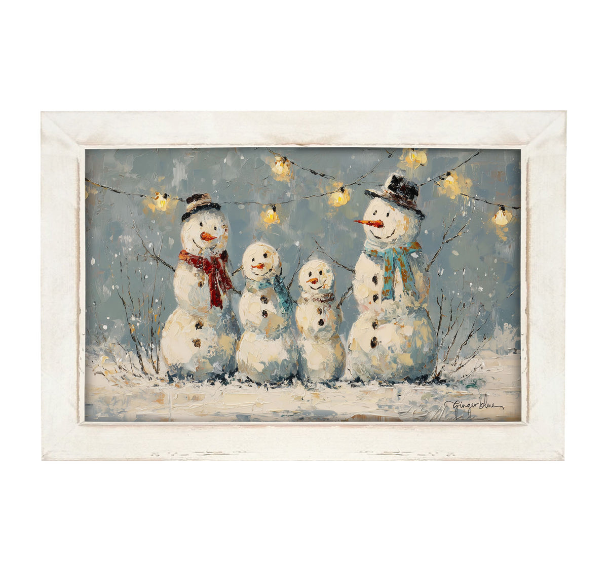 Four Snowmen - Framed Art