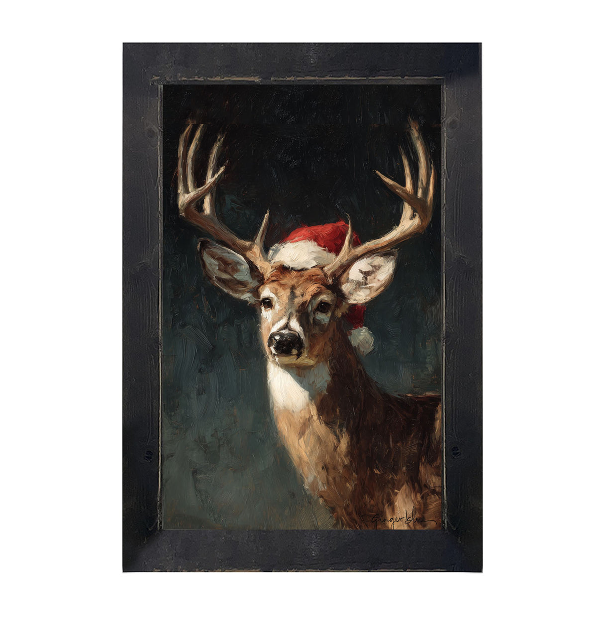 Santa Hat Buck - Framed Art