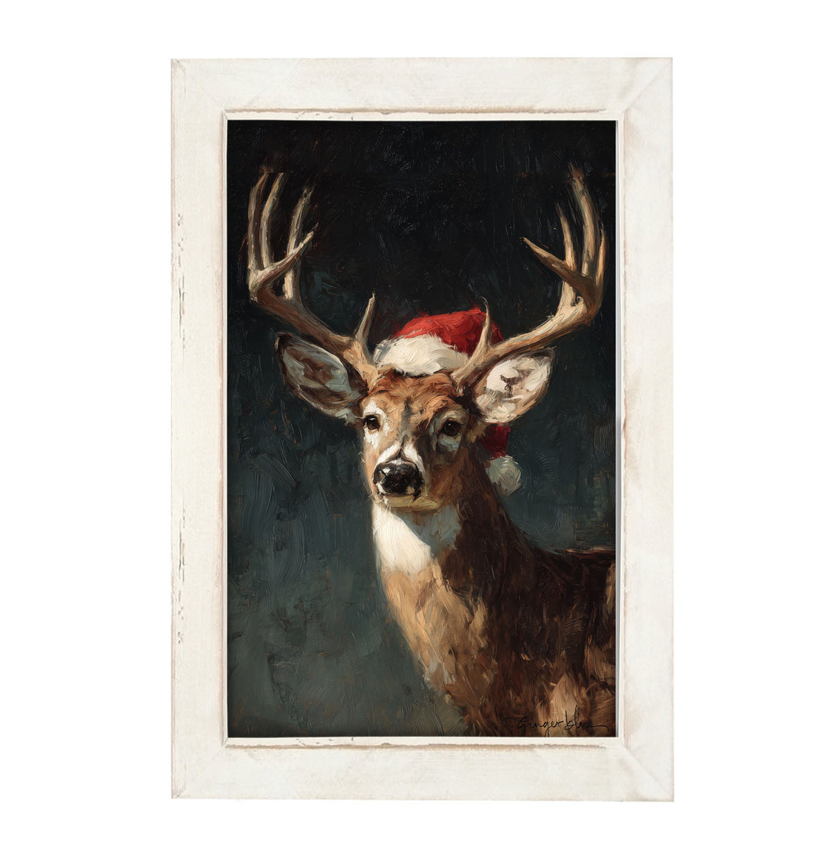 Santa Hat Buck - Framed Art