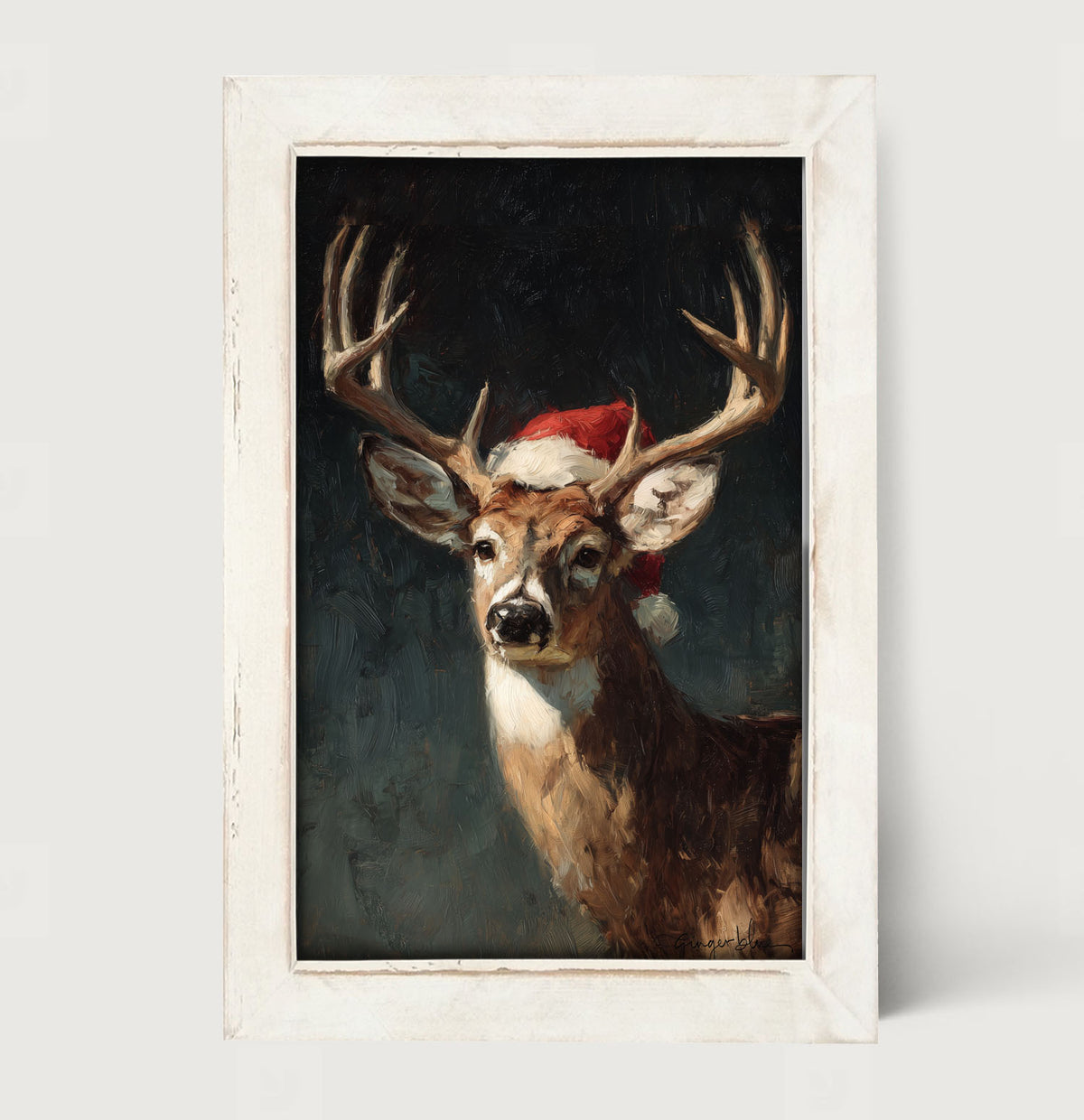 Santa Hat Buck - Framed Art