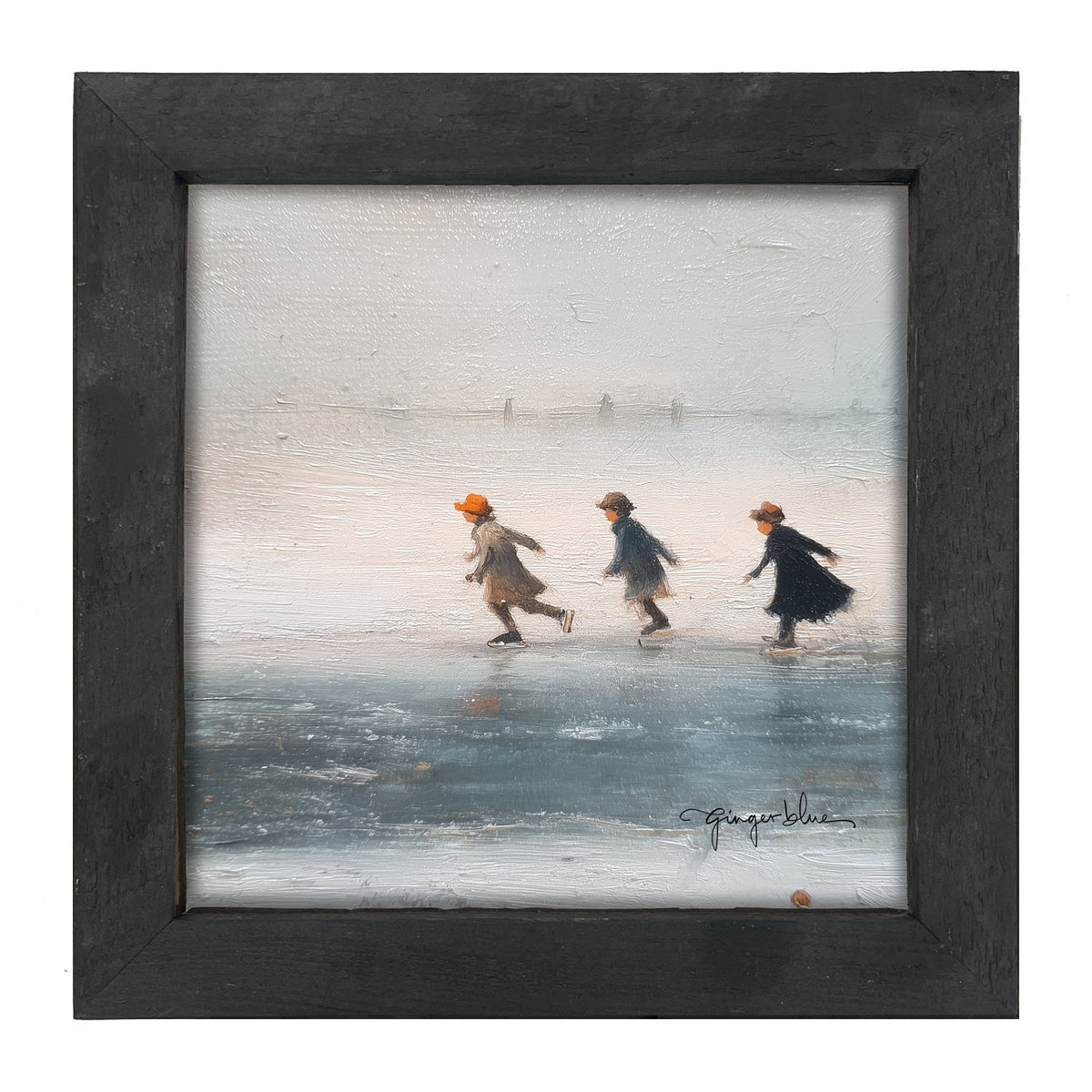 Children Ice Skating - Framed Art