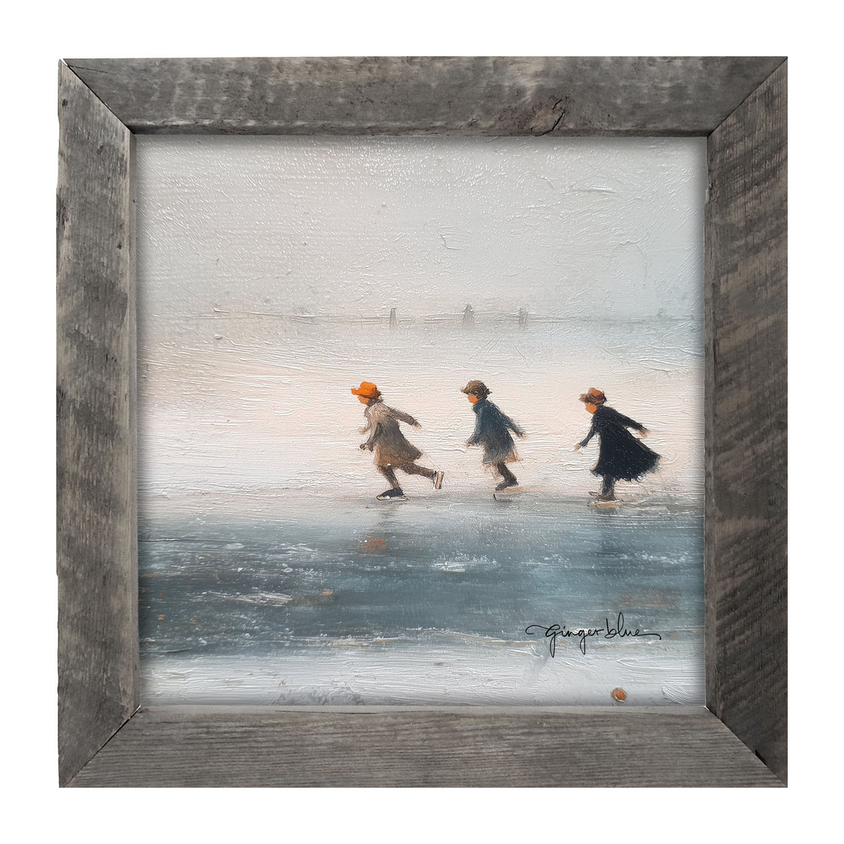 Children Ice Skating - Framed Art