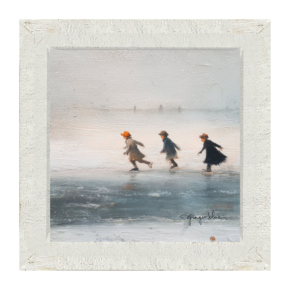 Children Ice Skating - Framed Art
