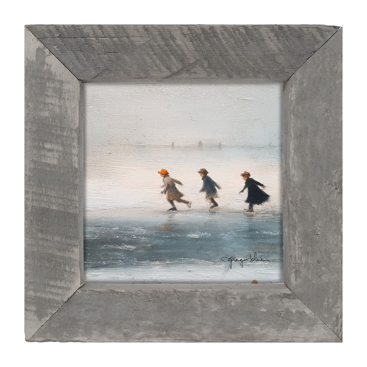 Children Ice Skating - Framed Art