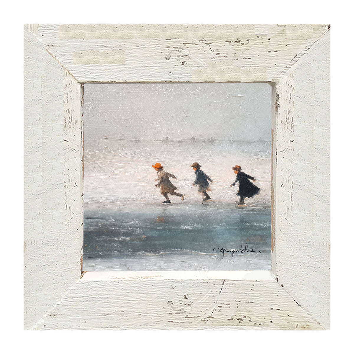 Children Ice Skating - Framed Art