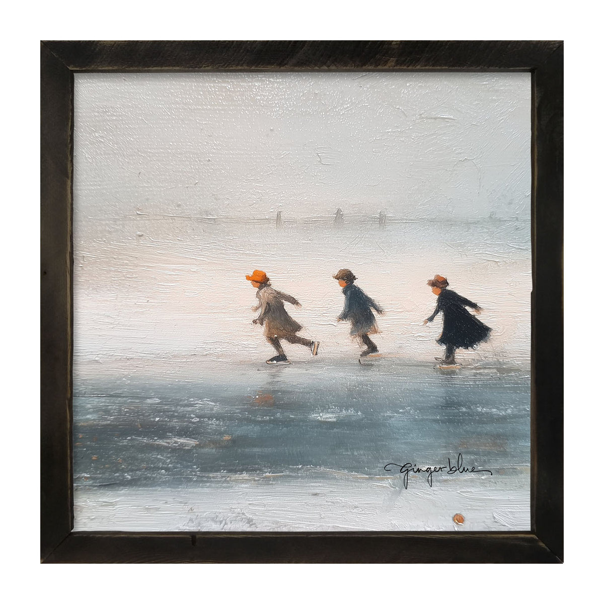 Children Ice Skating - Framed Art