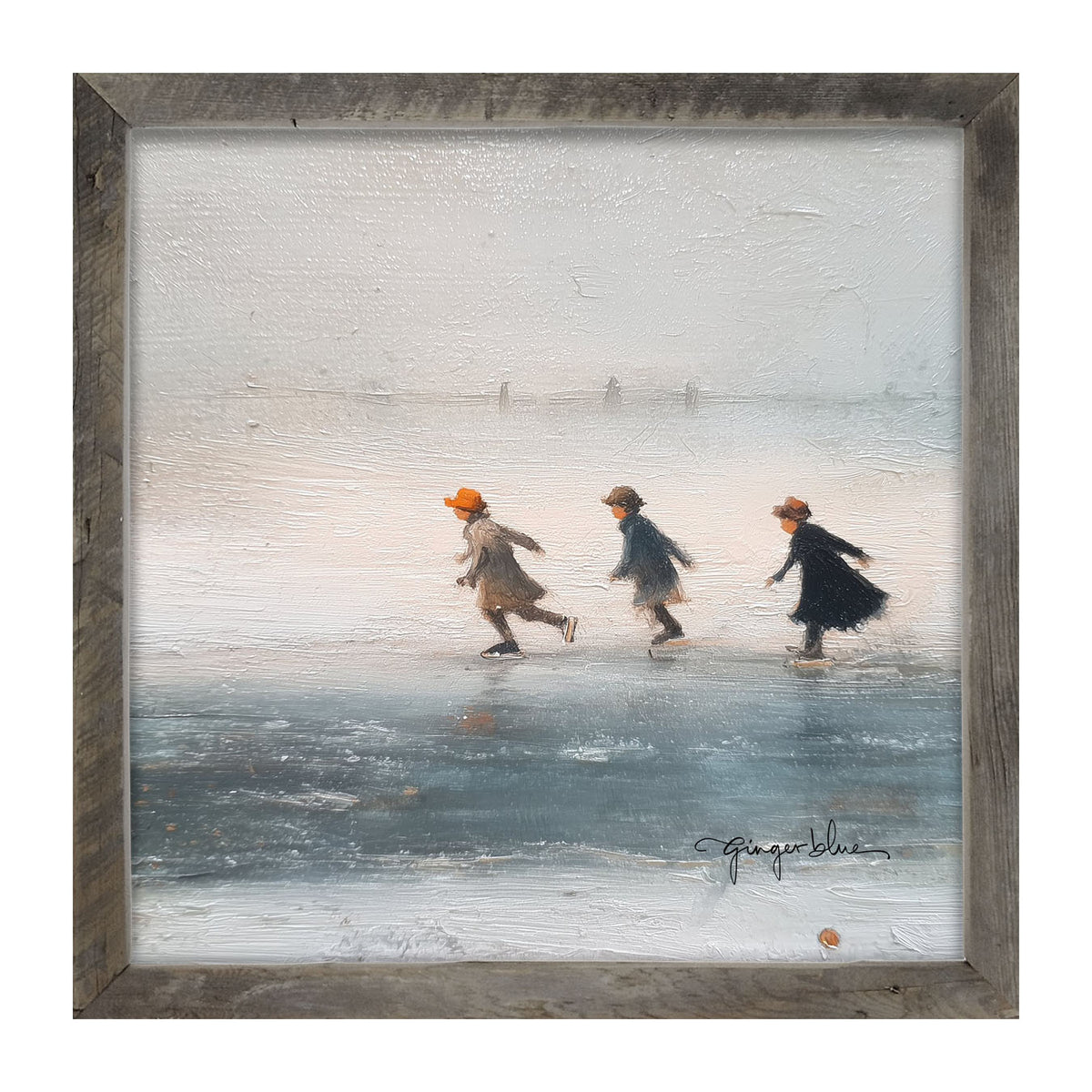 Children Ice Skating - Framed Art