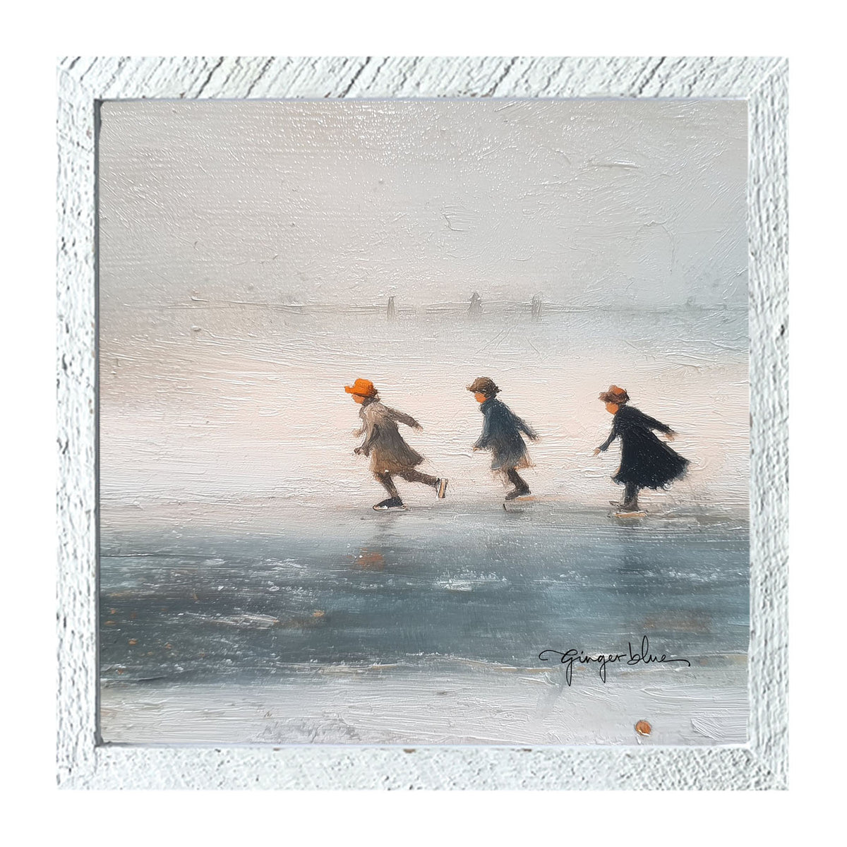 Children Ice Skating - Framed Art