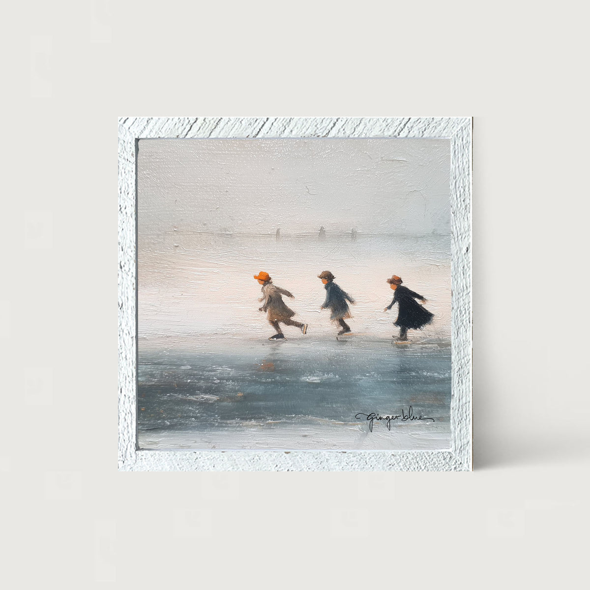 Children Ice Skating - Framed Art