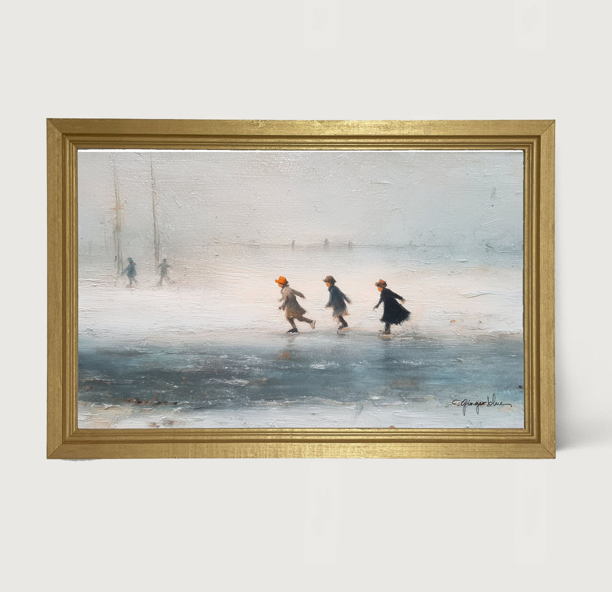Children Ice Skating - Framed Art