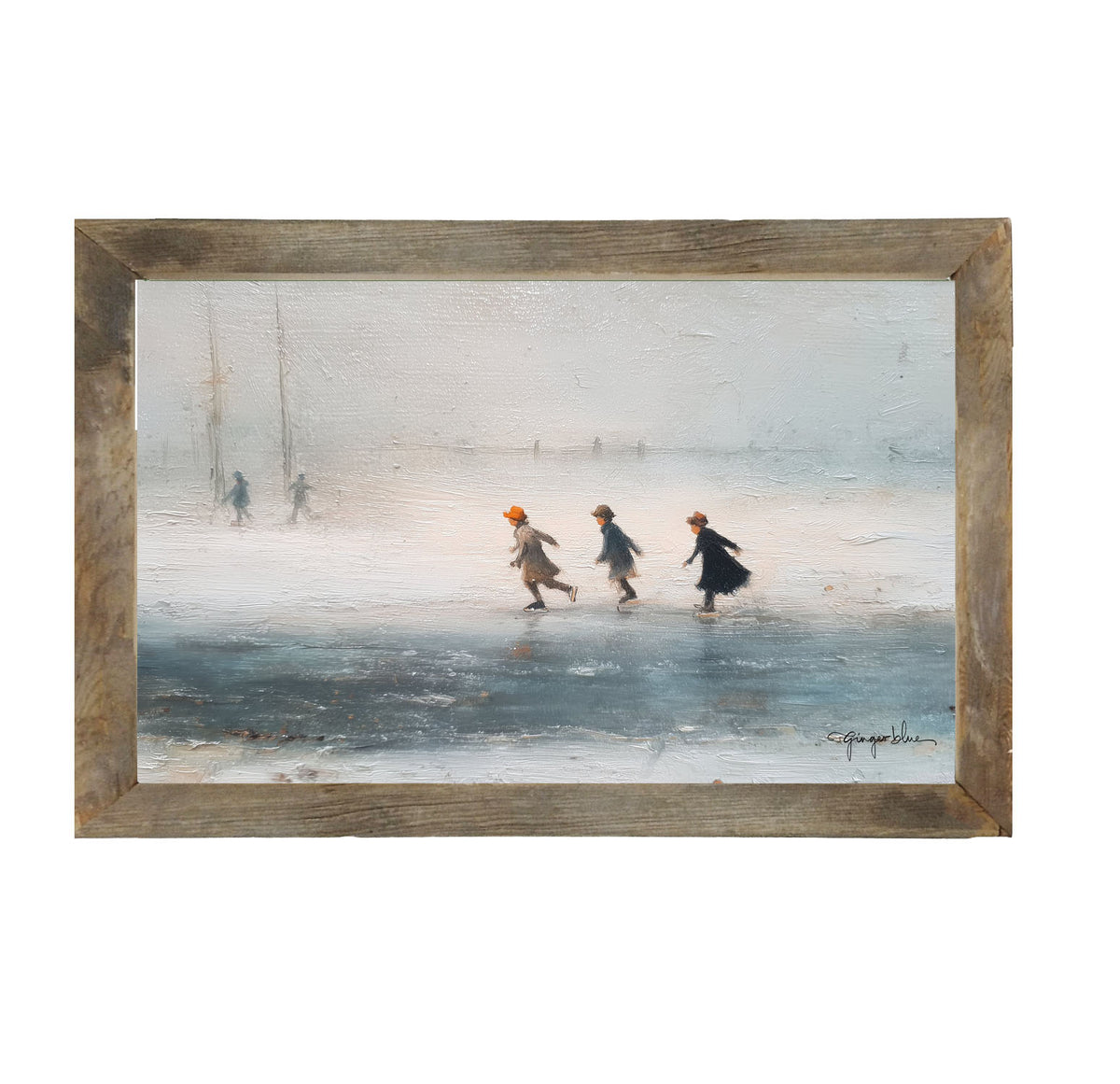 Children Ice Skating - Framed Art