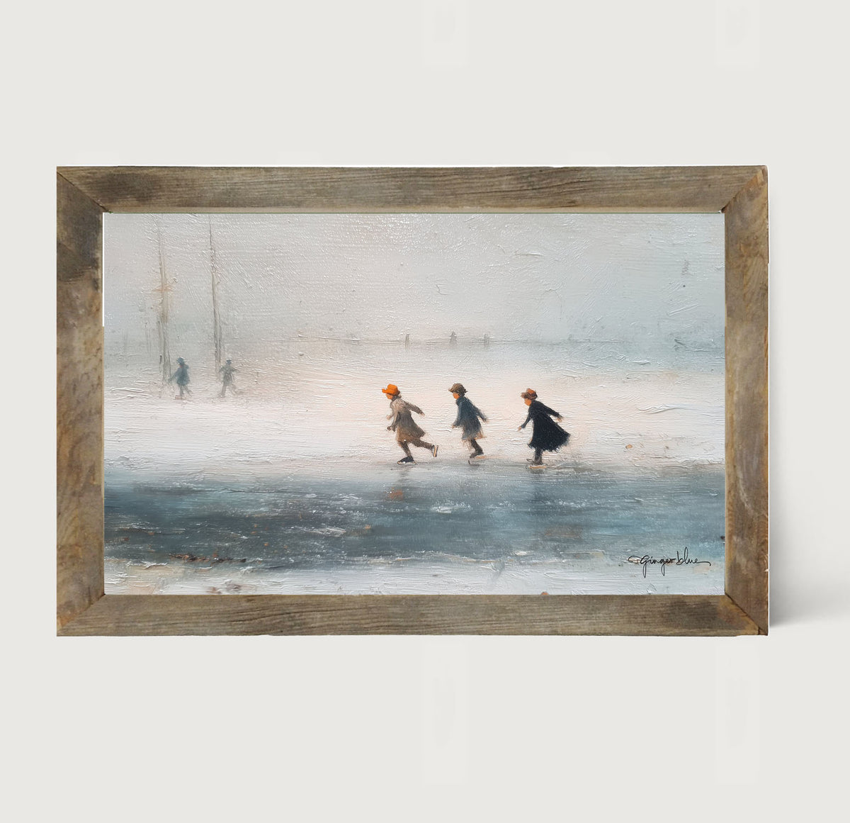 Children Ice Skating - Framed Art