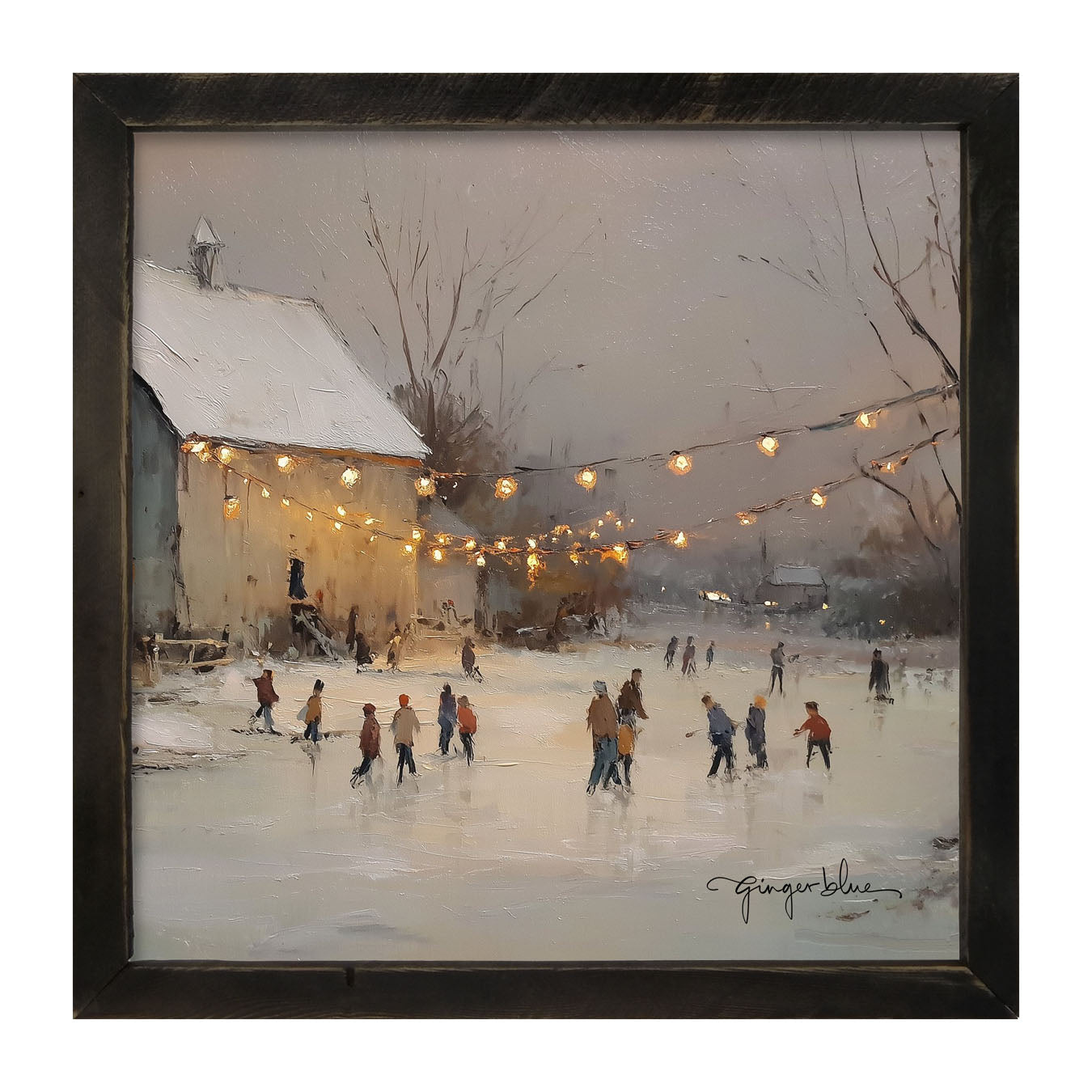 Ice Skating at the Farm - Framed Art