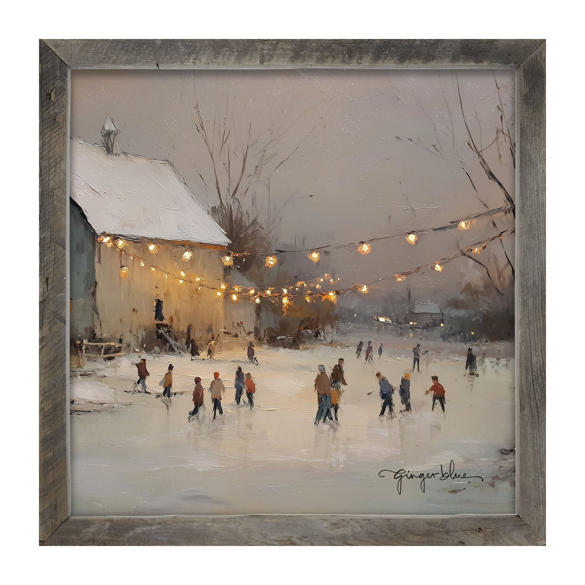 Ice Skating at the Farm - Framed Art