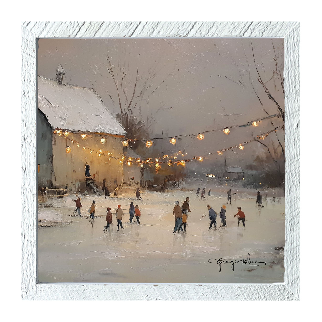 Ice Skating at the Farm - Framed Art