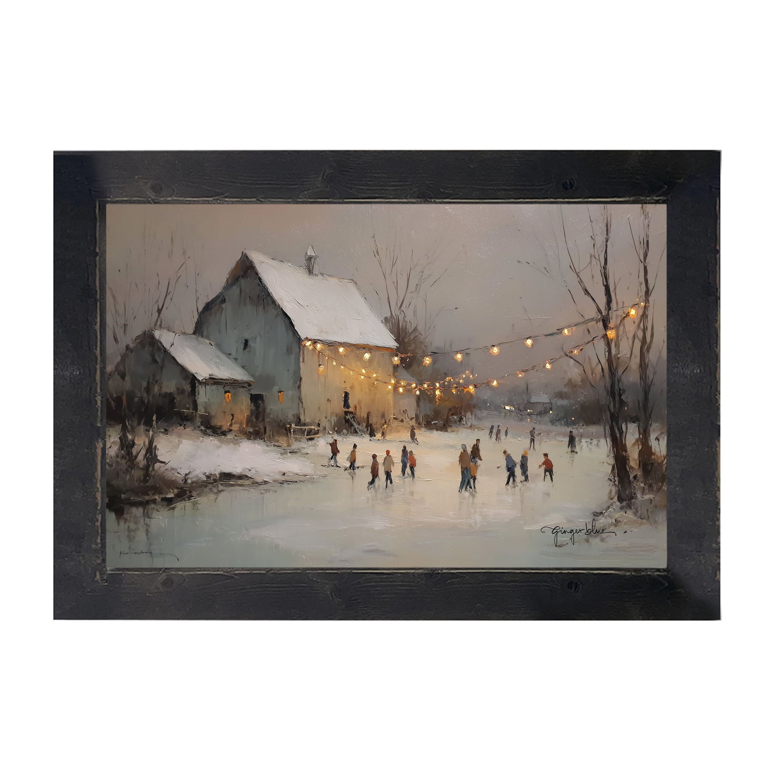 Ice Skating at the Farm - Framed Art