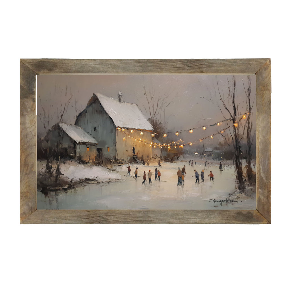 Ice Skating at the Farm - Framed Art