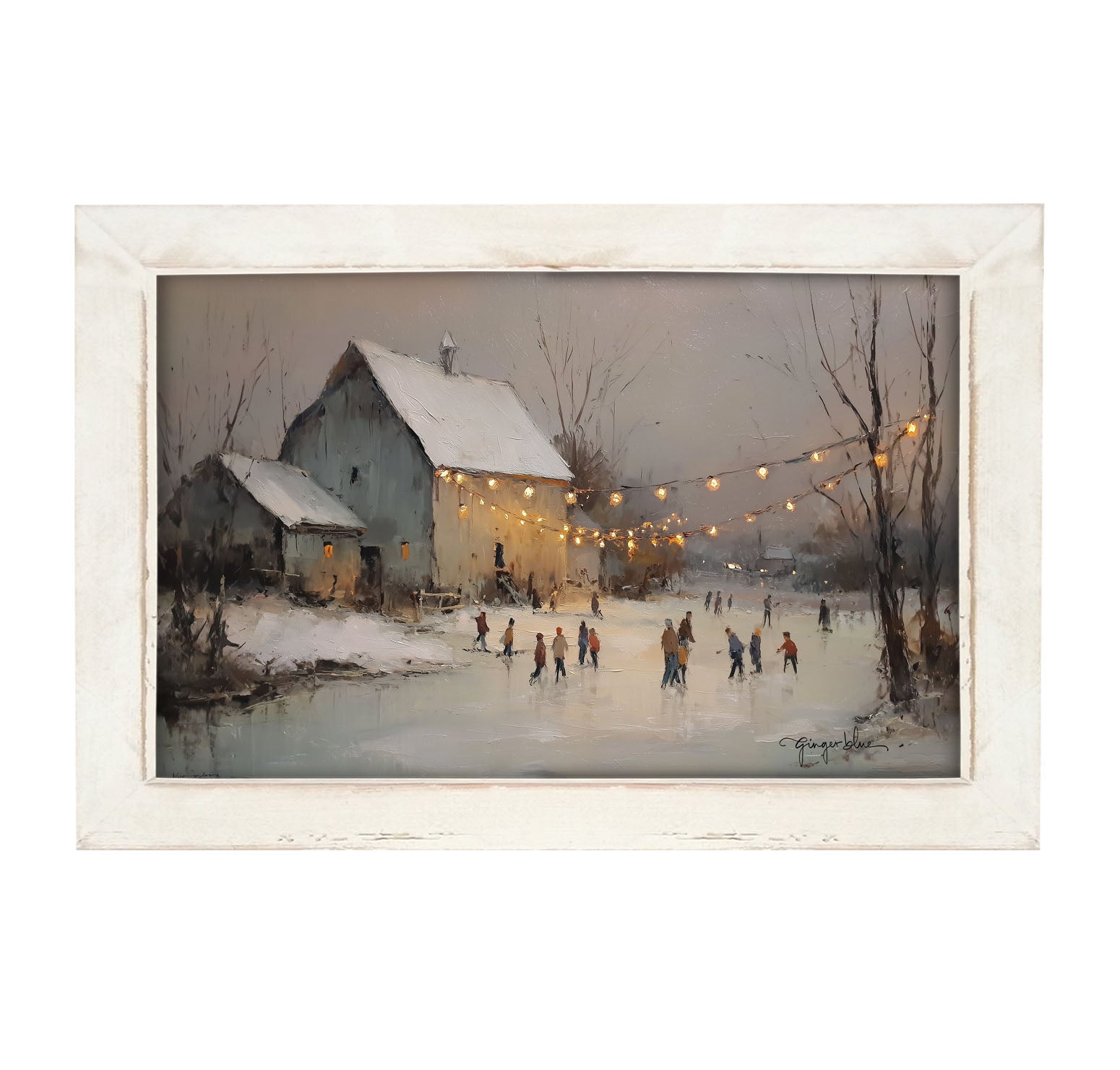 Ice Skating at the Farm - Framed Art