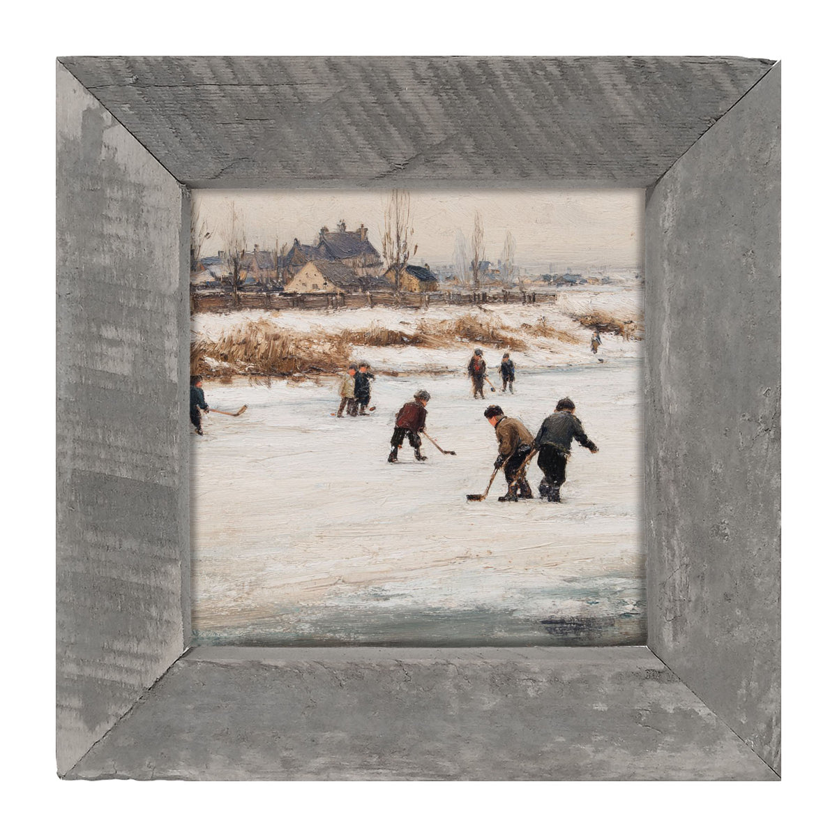 Children Playing Hockey - Framed Art