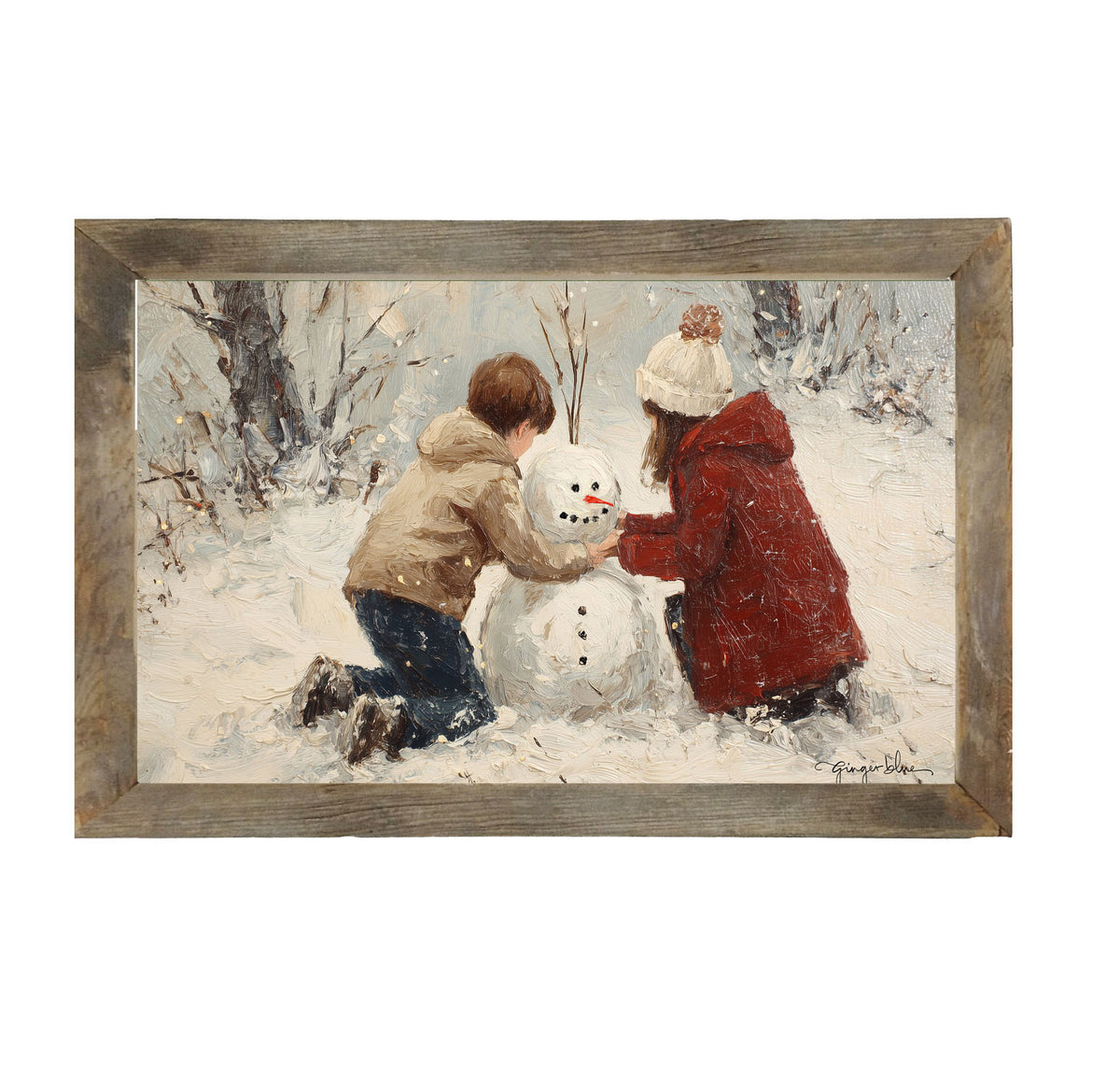 Making a Snowman - Framed Art