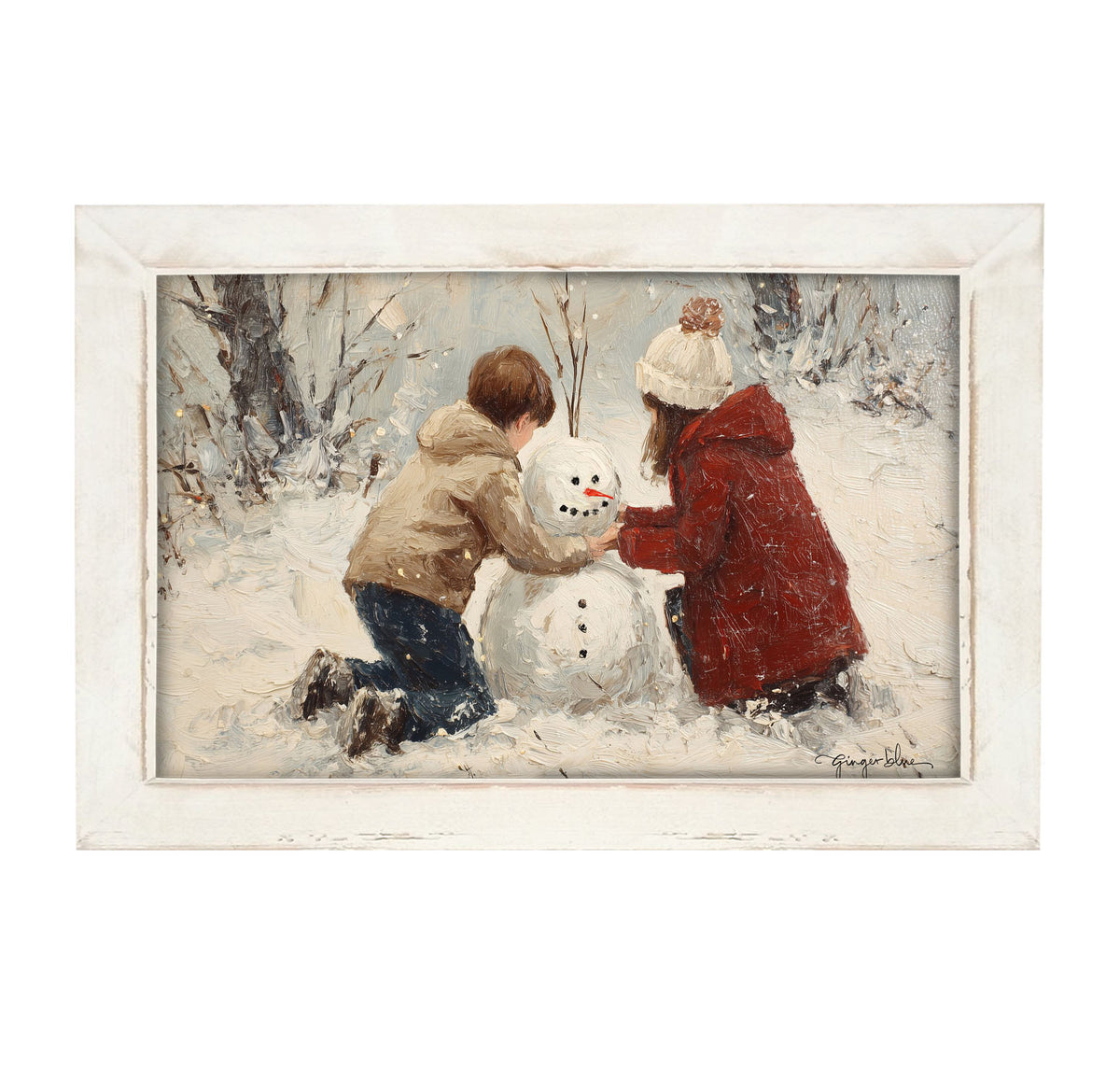 Making a Snowman - Framed Art