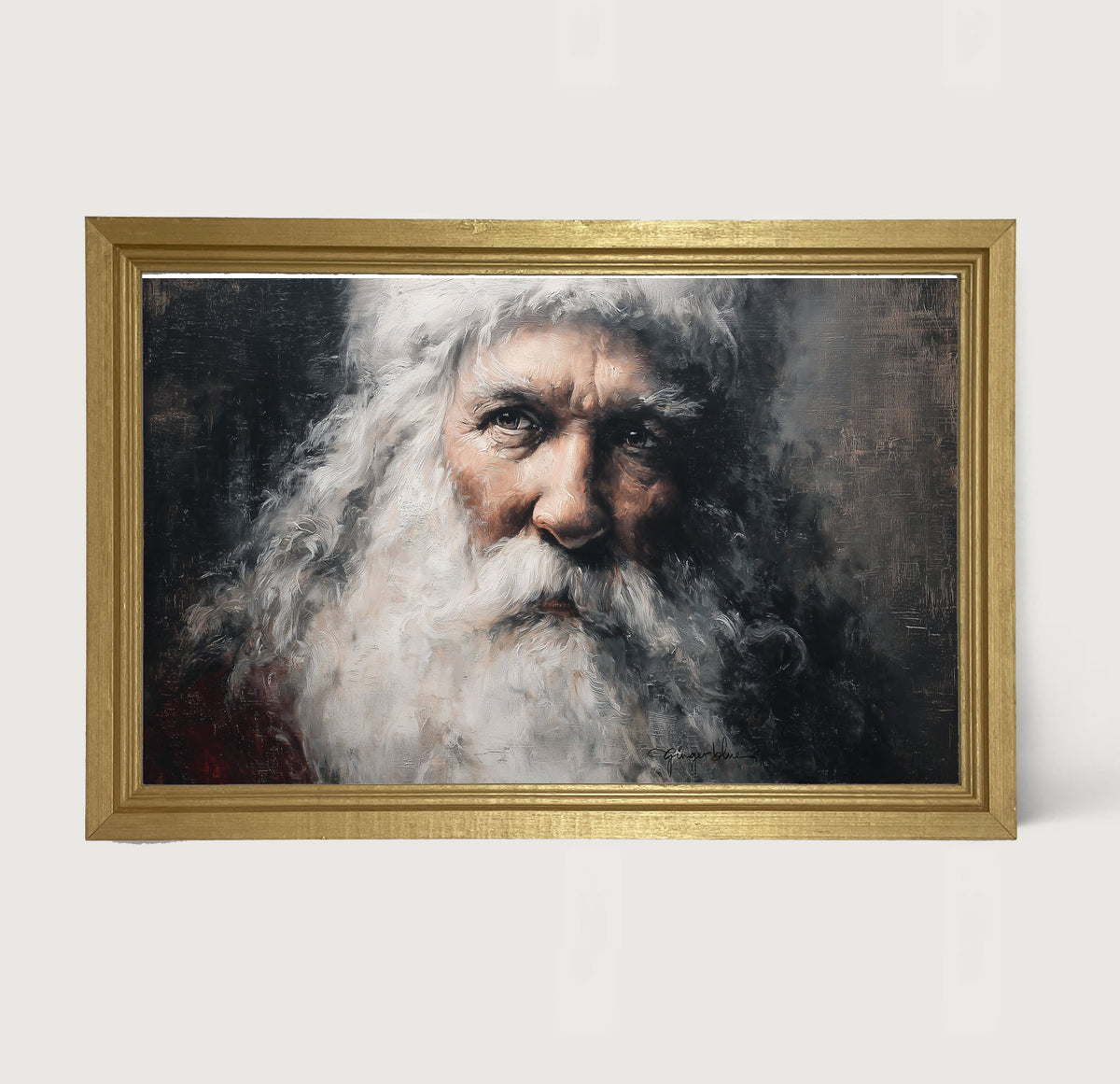 Gazing Santa - Framed Art