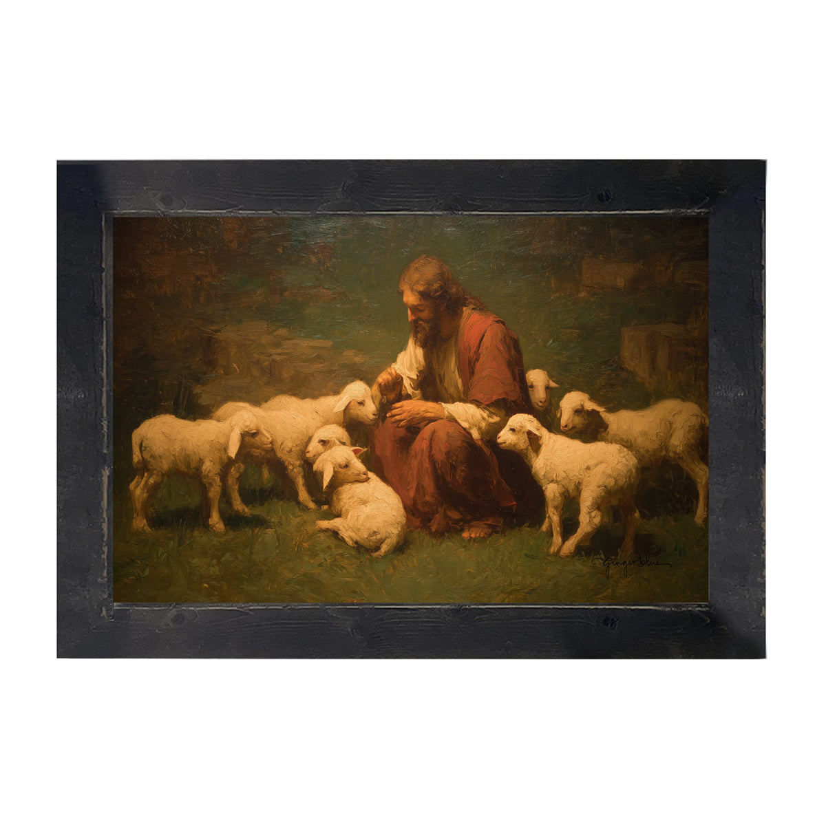 Tending to the Flock - Framed Art