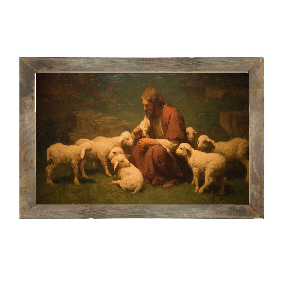 Tending to the Flock - Framed Art