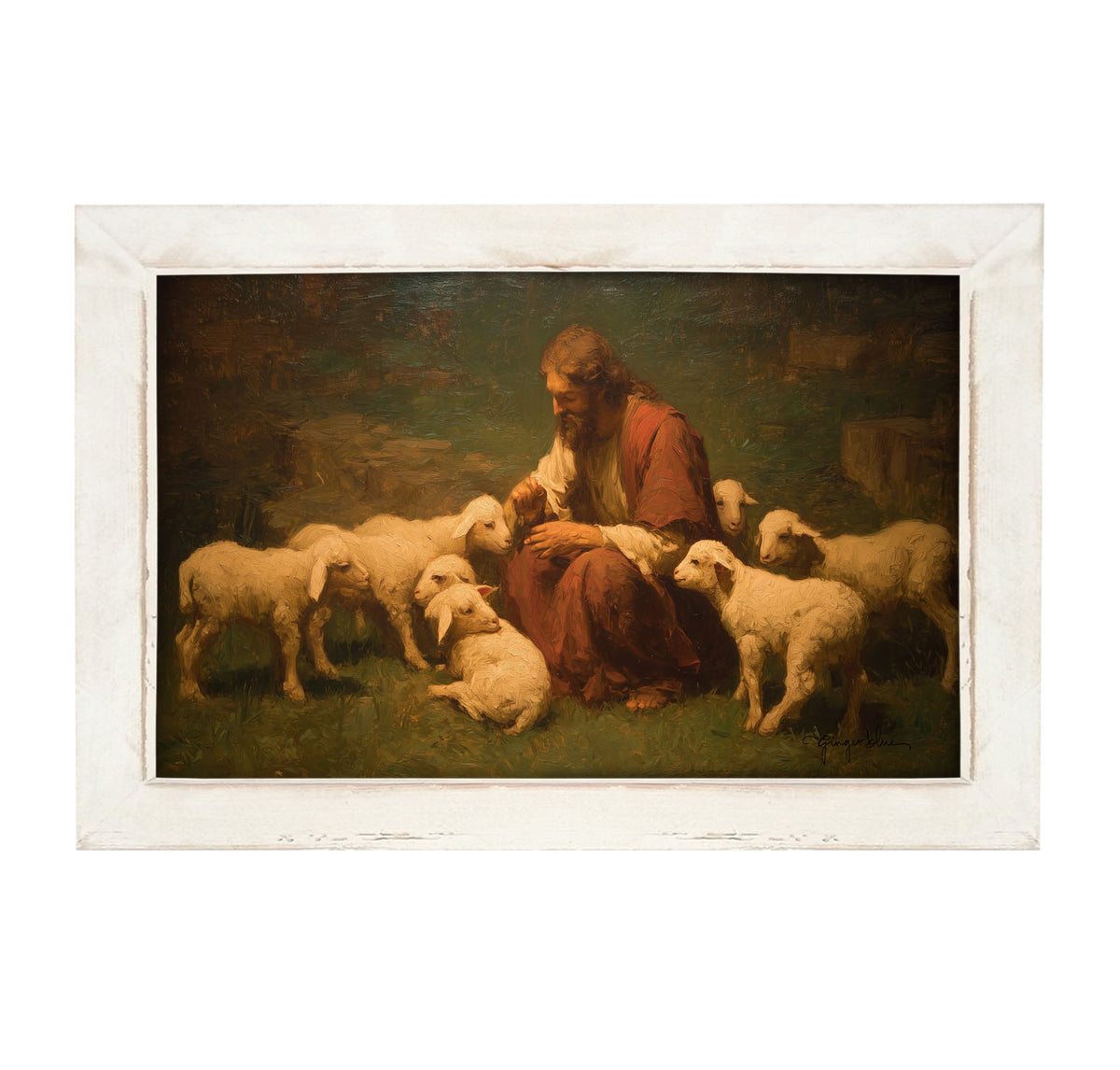 Tending to the Flock - Framed Art