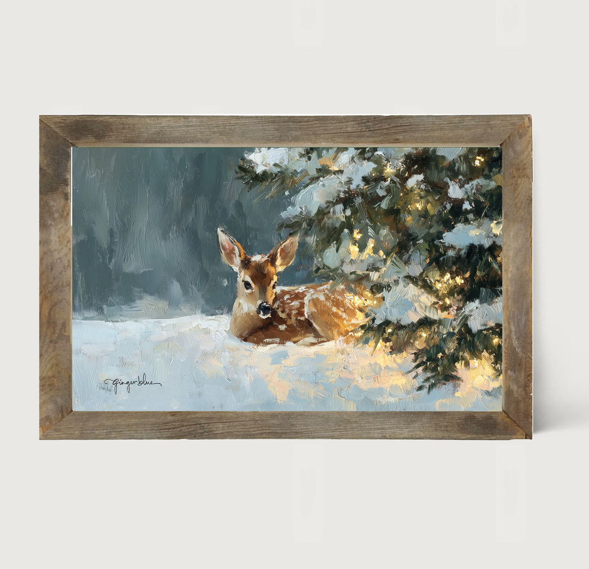 Deer resting near Pine Tree