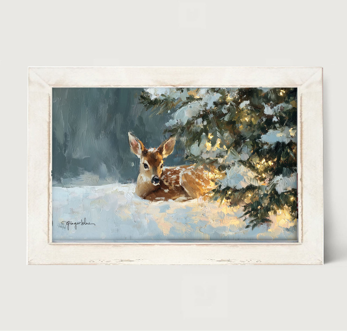 Deer resting near Pine Tree