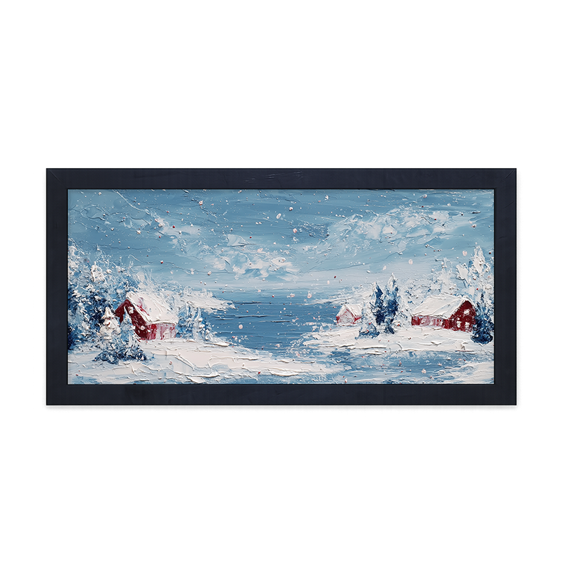 Snowy Cabins - Framed Art