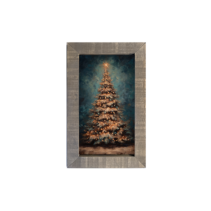 Christmas Tree at Night - Framed Art