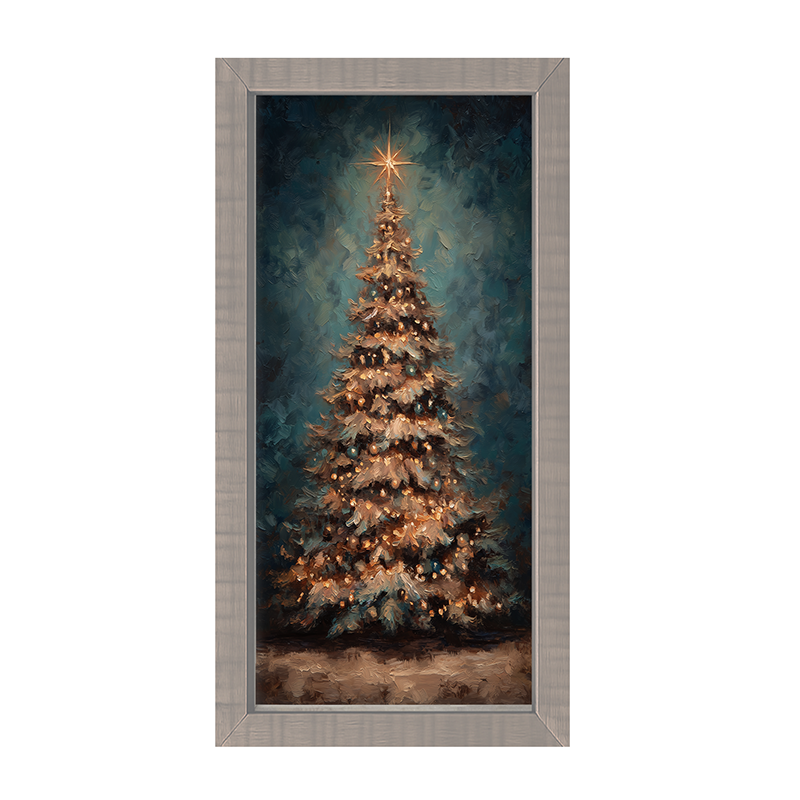 Christmas Tree at Night - Framed Art