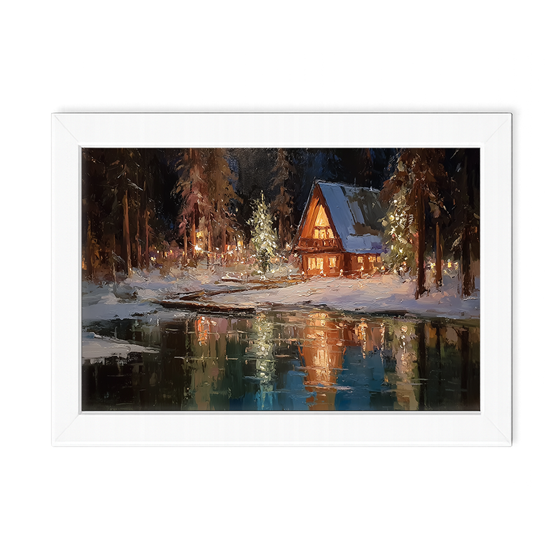 Christmas at the Lake House - Framed Art
