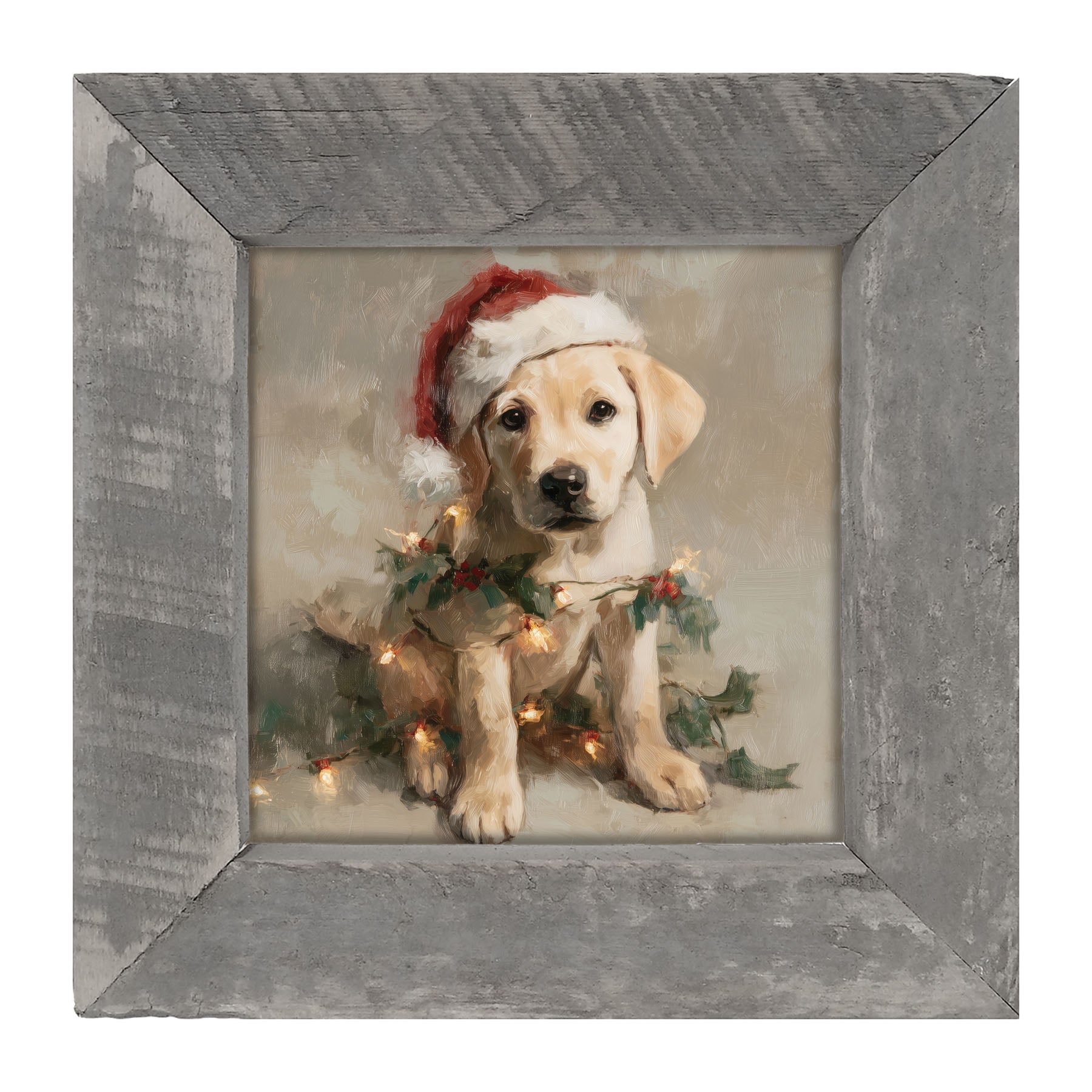 Christmas Lights with Labrador - Framed art