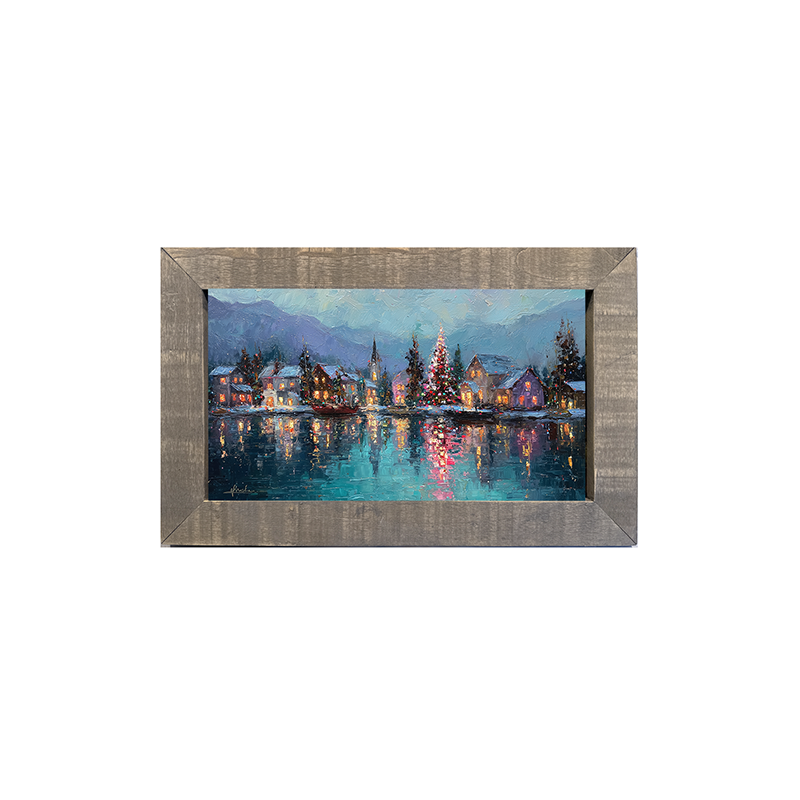 Lakeside Village Christmas - Framed Art