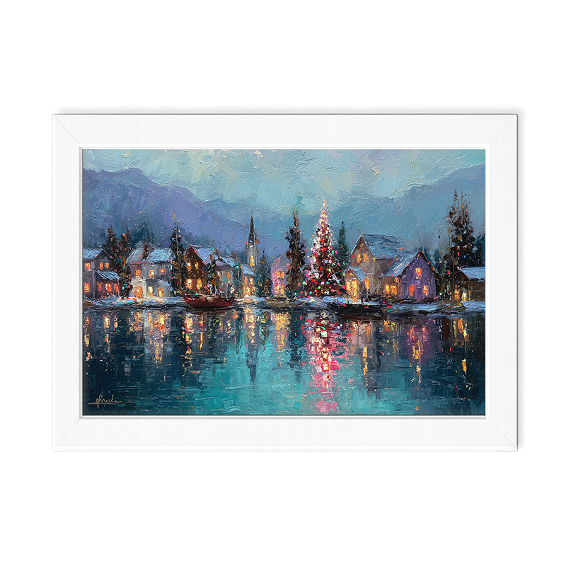 Lakeside Village Christmas - Framed Art
