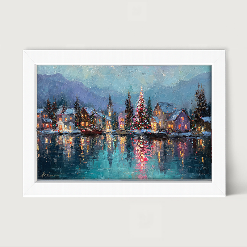 Lakeside Village Christmas - Framed Art