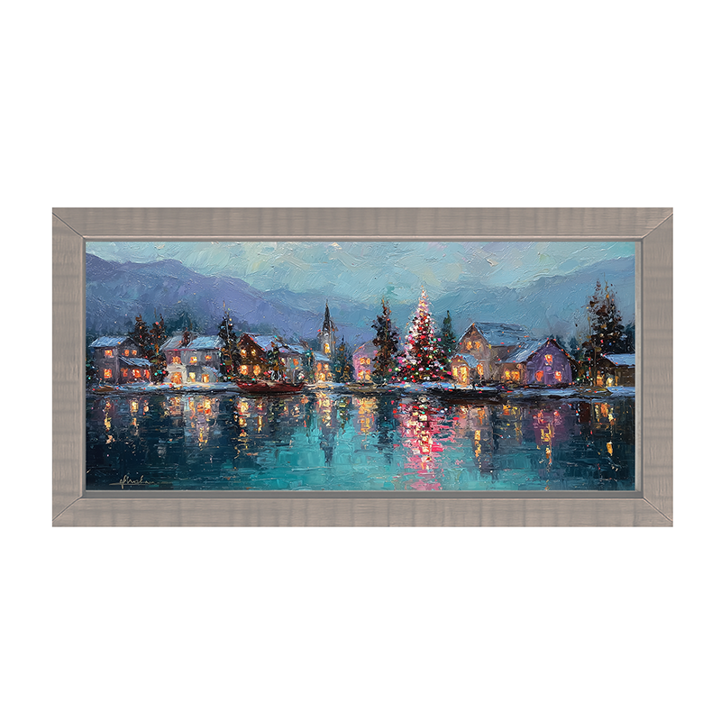 Lakeside Village Christmas - Framed Art