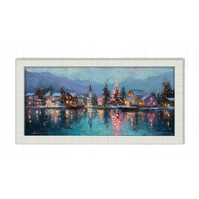 Lakeside Village Christmas - Framed Art