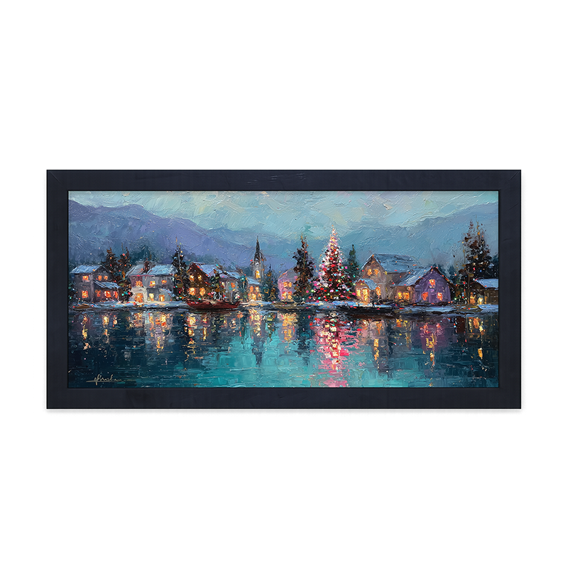 Lakeside Village Christmas - Framed Art