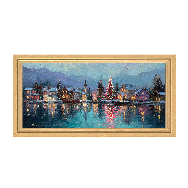 Lakeside Village Christmas - Framed Art