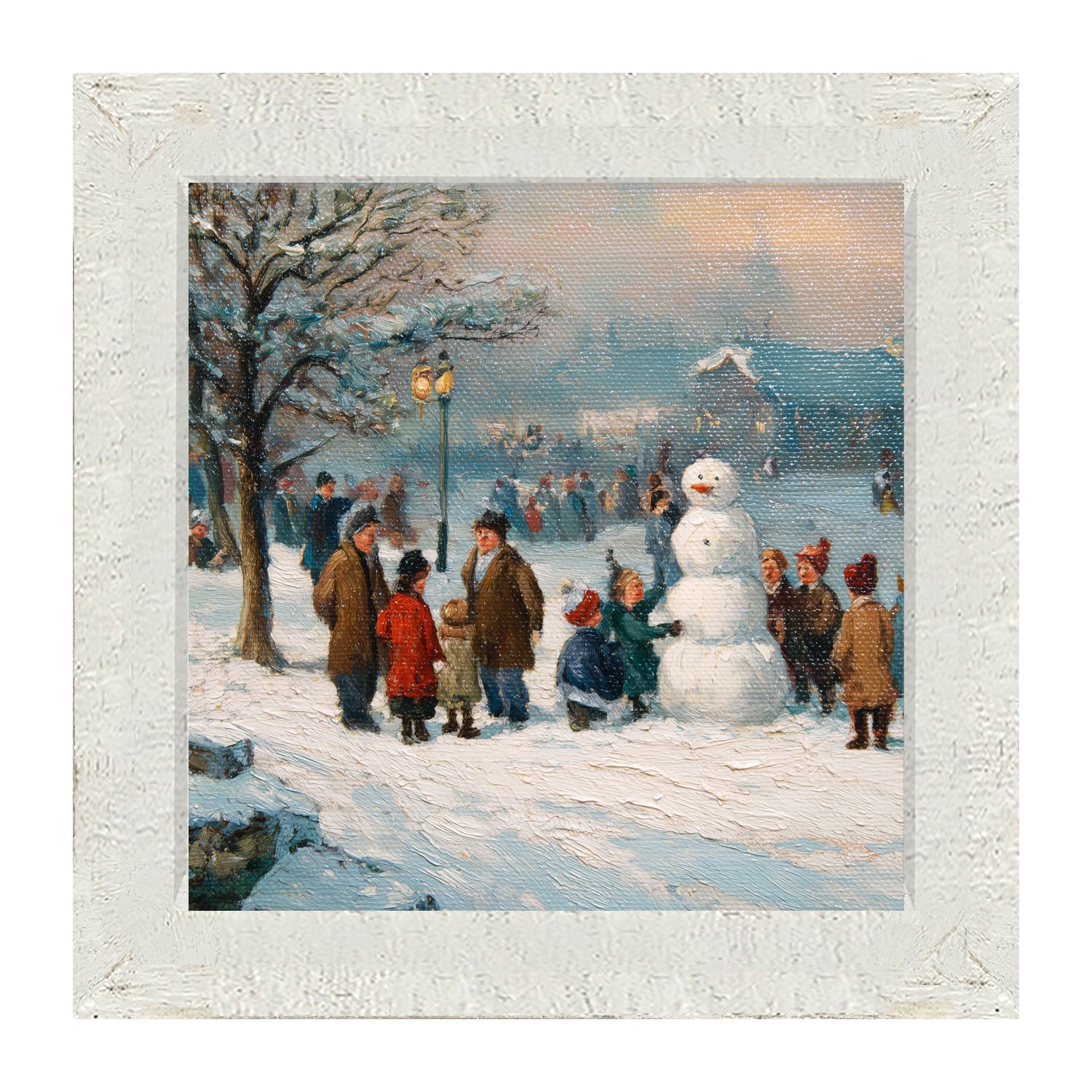 Town Park in Winter - Framed Art