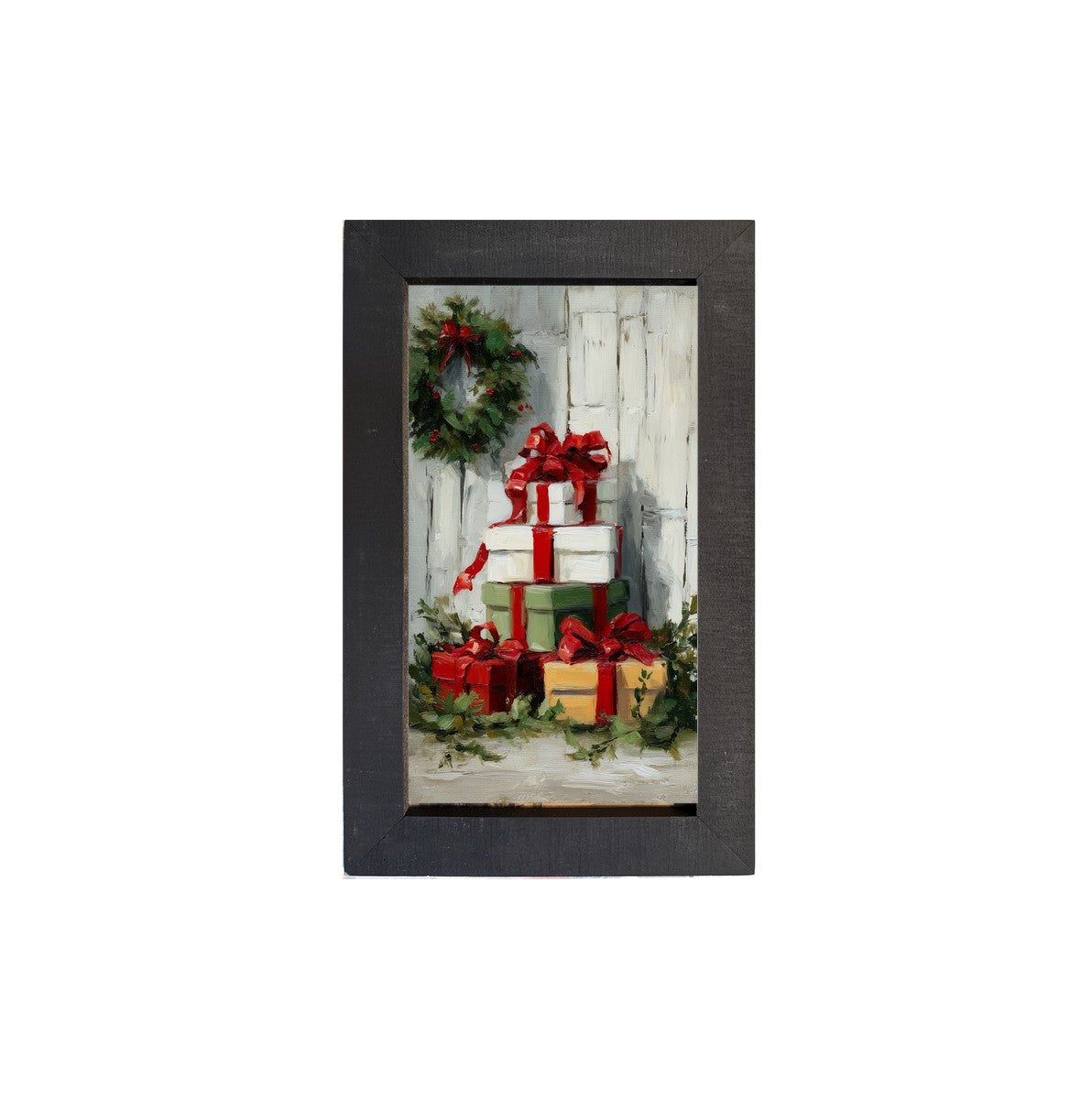 Christmas Presents with Red Bows - Framed Art