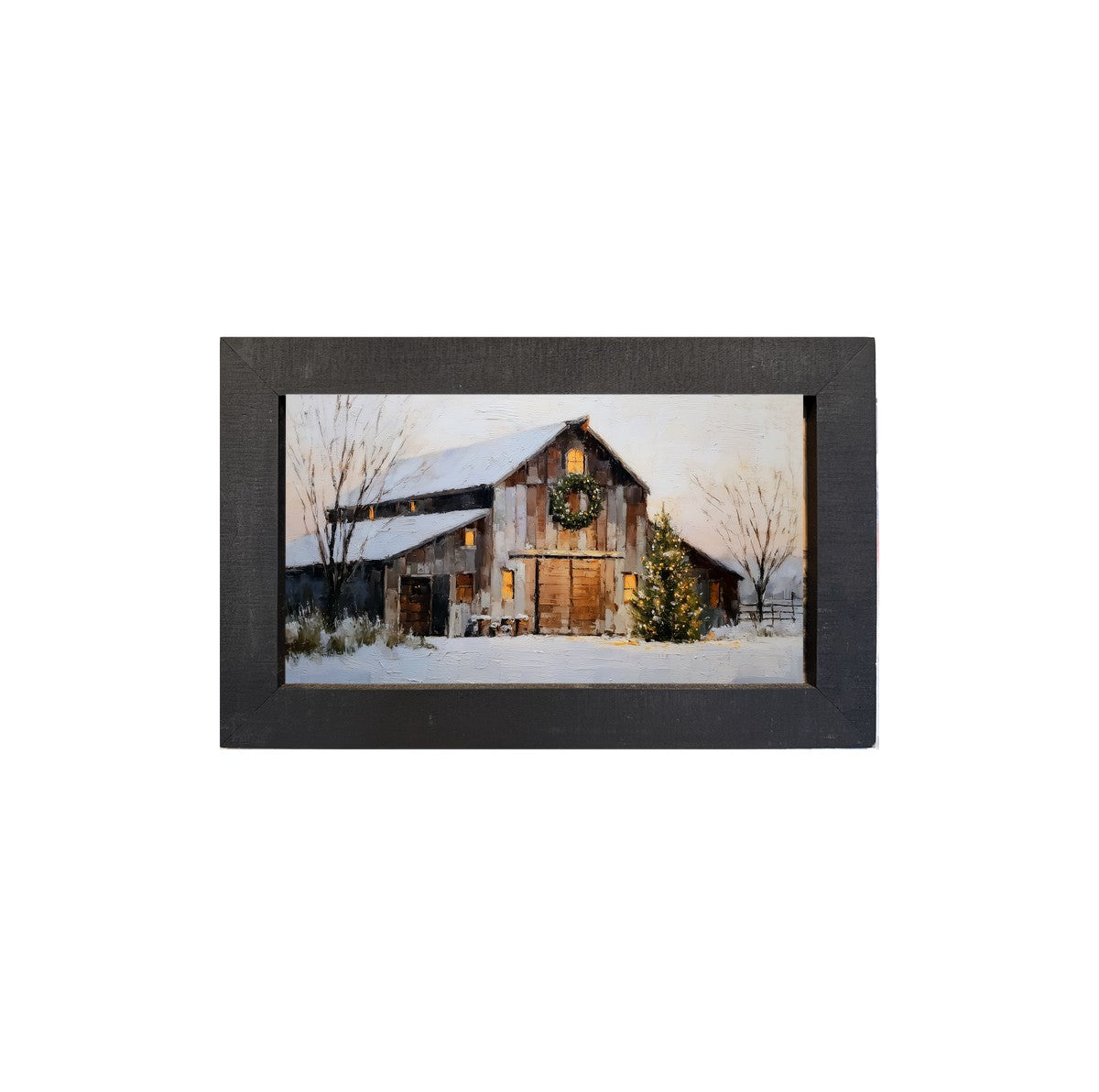 Christmas in the Country - Brown Barn - Framed Art