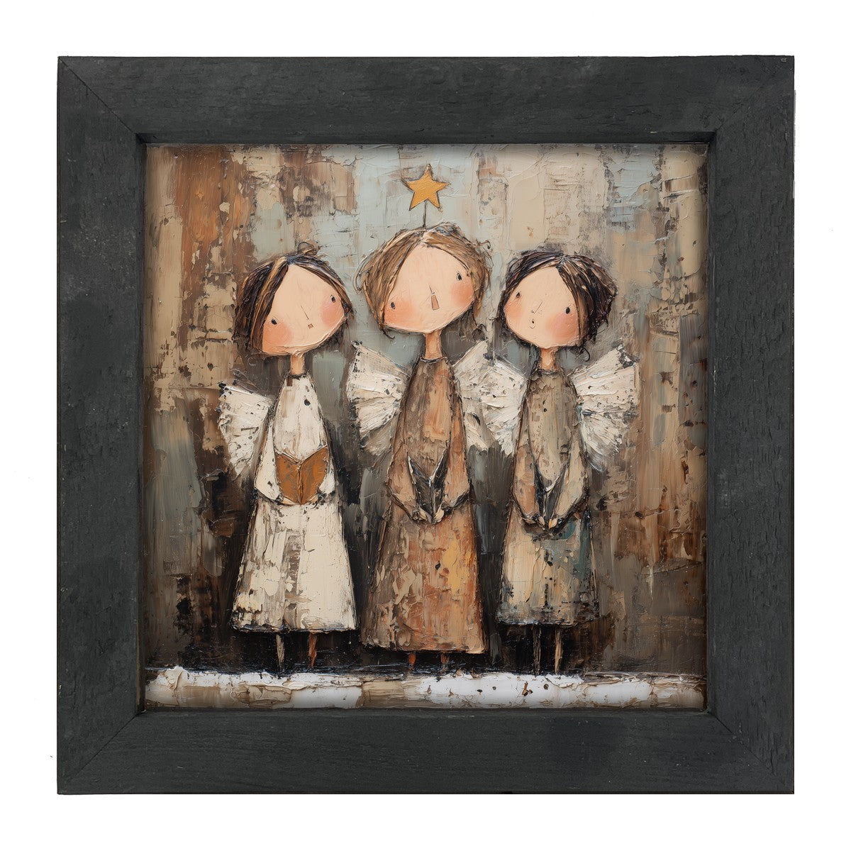 Three Rustic Angels - Framed Art